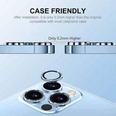 ENKAY Hat-Prince Glitter Rear Lens Aluminium Alloy Tempered Glass Film, For iPhone 15 Pro / 15 Pro Max, For iPhone 15 / 15 Plus