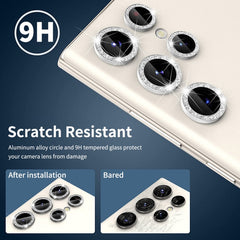 ENKAY Hat-Prince 9H Rear Camera Lens Glitter Aluminium Alloy Tempered Glass Film, For Samsung Galaxy S24 Ultra 5G, For Samsung Galaxy S24+ 5G, For Samsung Galaxy S24 5G