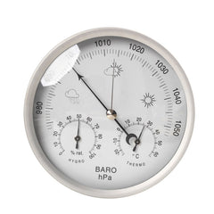 THB9392  Wall Mounted Digital Thermometer Hygrometer Household High Accuracy Pressure Gauge Air Weather Instrument Barometer, THB9392 (Gold), THB9392 132mm