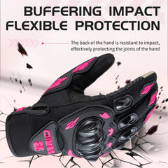 Summer Lady Pink Motorcycle Gloves Women Breathable Motorbike Riding Gloves Anti-fall Touch Function Motocross Moto Biker Gloves