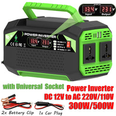 Adistore 500W 12V to AC power inverter with USB and Type-C ports, compact device for vehicle or portable power use