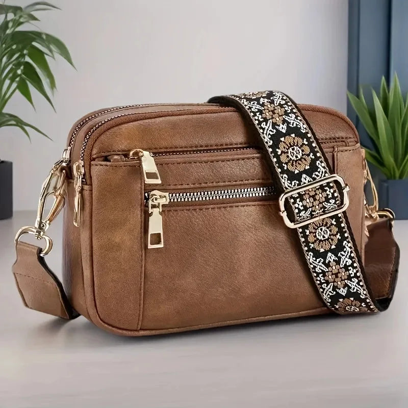 Retro classic women’s crossbody square shoulder bag by Adistore, featuring a stylish vintage-inspired design and compact size.