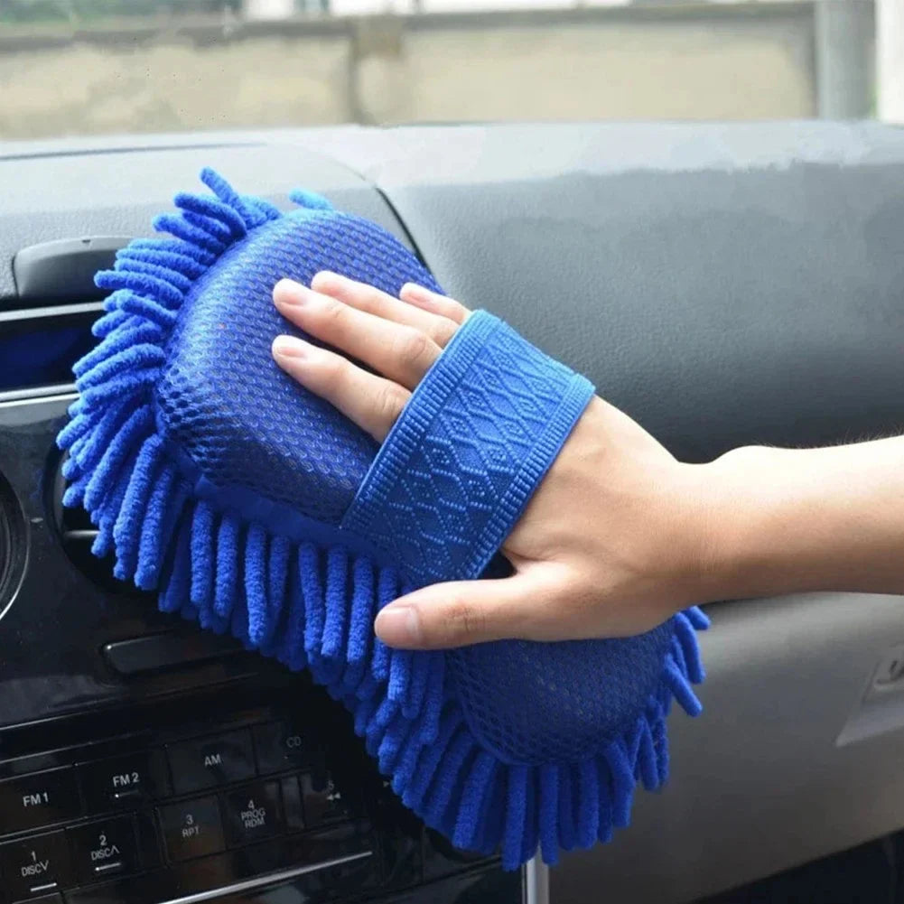 Eliteridegear ultra fine fiber car wash sponge brush for cleaning and detailing, with gloves and towels for car care.
