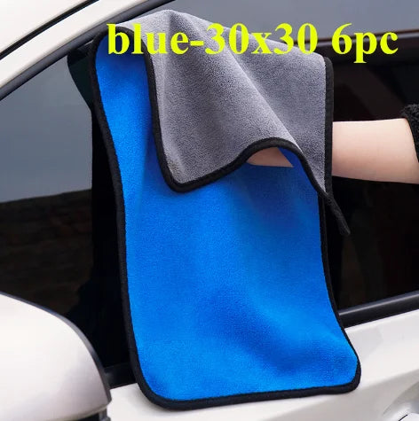 Eliteridegear microfiber cleaning towels, thickened and soft, high water absorption plush cloth for car washing and drying.