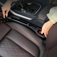 Eliteridegear 2-piece waterproof car seat gap filler organizer with grooves, designed for storing small items between car seats.