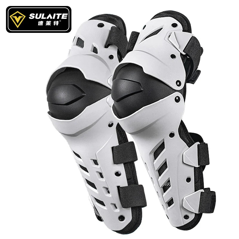Eliteridegear SULAITE motorcycle knee pads, protective gear for motocross and motorbiking, showing padded knee protection for men.