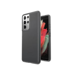 Samsung Galaxy S21 Ultra Speck hard black phone case by Phone Base, showing a durable, sleek protective cover on the device.