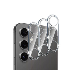 Samsung Galaxy S26 Series camera lens protector by Phone Base, showing clear protection for the phone's rear camera lenses.