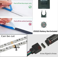 LeiiGeeGo USB RGB LED Strip Light Adhesive For Room Decor