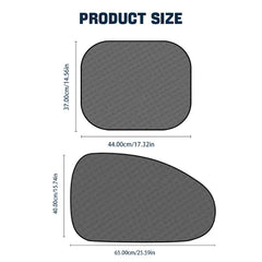 Eliteridegear SEAMETAL 2-piece car window sunshade cover with UV protection, black sun shield for front and rear windows.