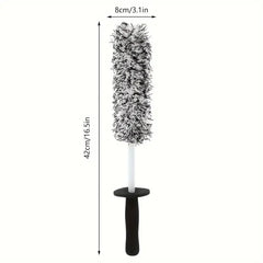 Eliteridegear Car Wash Super Brush with plush wheels and non-slip handle cleaning car rims and spokes effectively