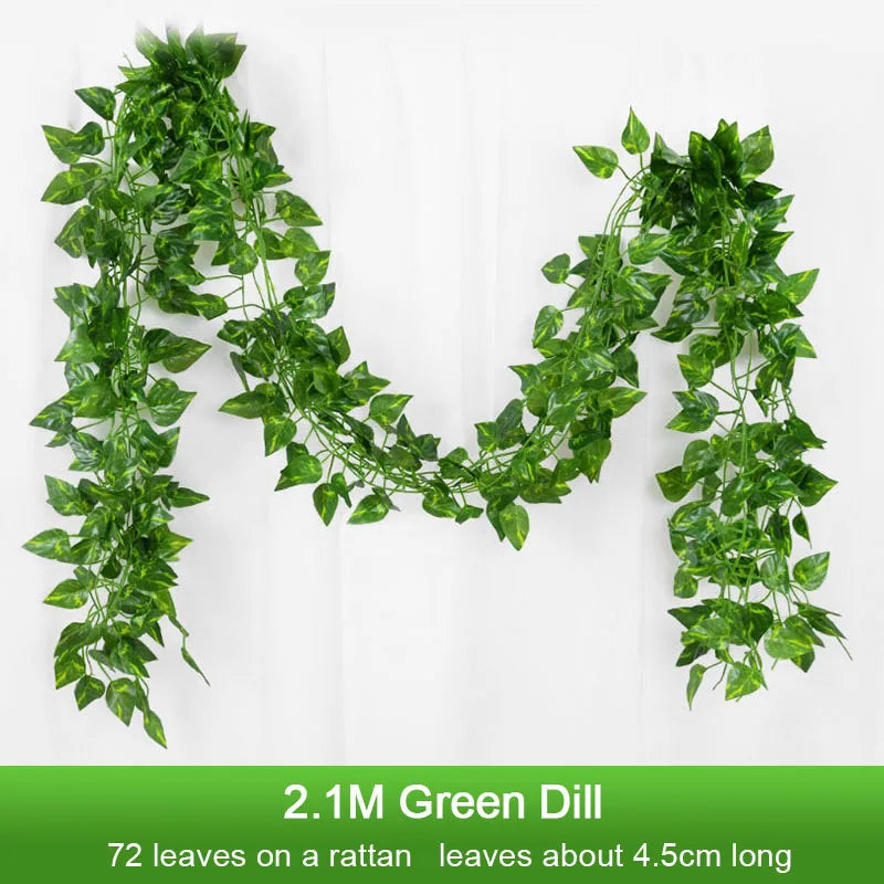 ZQNYCYCN 2.1M Silk Ivy Leaf Garland for Weddings and Decor
