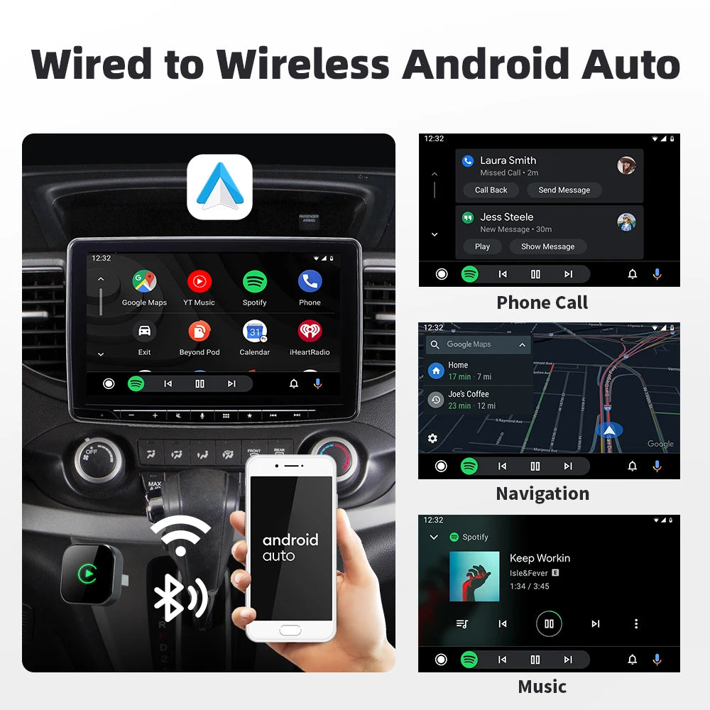 Qzonnect 2025 New Wireless CarPlay & Android Auto Adapter | Wireless Dongle – Ultra-Compact | For Factory-Wired CarPlay AA