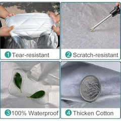 Eliteridegear hail protector car cover set showing waterproof, breathable, and customized full coverage for vehicles.