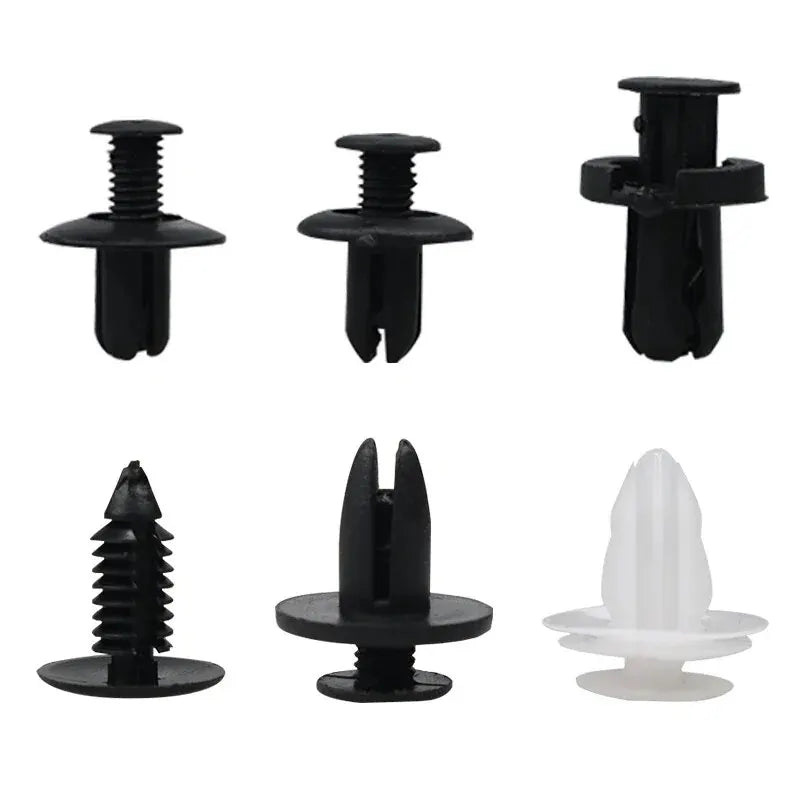 Set of 100 auto fastener clips including fender rivet and push retainers for car body, bumper, and door trim by Eliteridegear.
