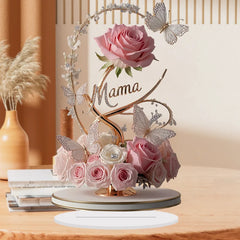 Choice 2D Acrylic Pink Flower Bouquet For Mom Desk Decor