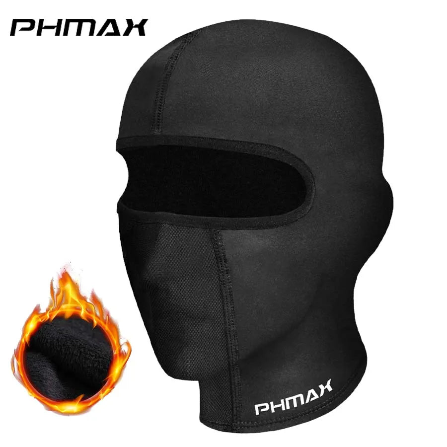 Eliteridegear PHMAX motorcycle riding mask, full face balaclava with wind protection, breathable fabric, and warm coverage for bikers.