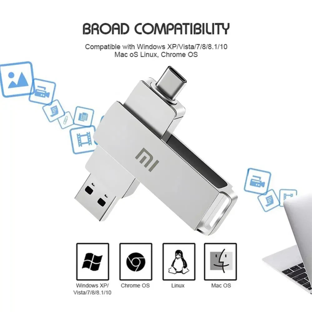 Xiaomi 16TB USB Flash Drive USB 3.0 Memories Type-c 2-In-1 8TB 2TB OTG Pendrive High Speed Flash U Disk For Computer Mobilephone
