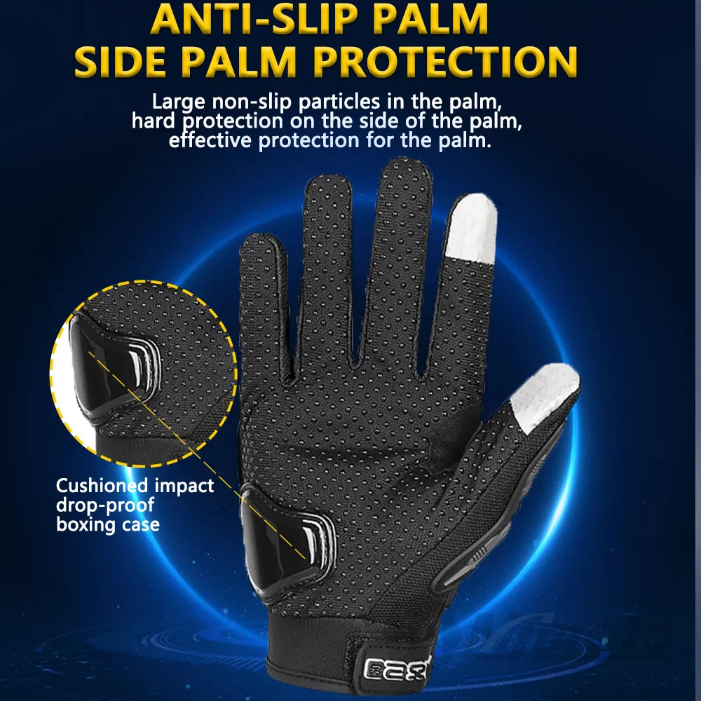 Eliteridegear breathable full finger motorcycle gloves with non-slip, wear-resistant design, suitable for motocross and riding, touchscreen compatible