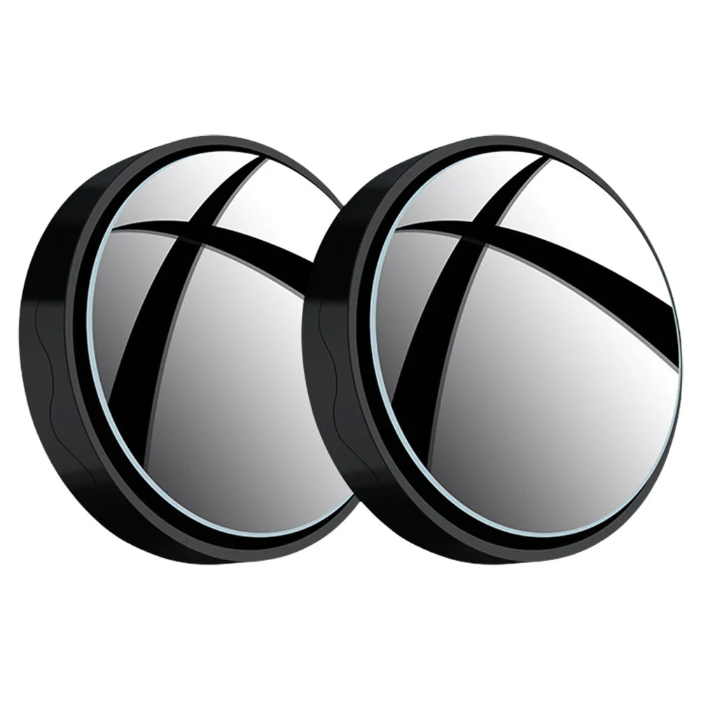 Pair of Eliteridegear round car blind spot rear view mirrors with wide angle and 360° rotation for improved visibility.