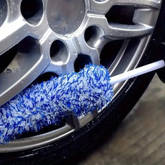 Eliteridegear Car Wash Super Brush with plush wheels and non-slip handle for easy cleaning of rims, spokes, and wheel barrels.
