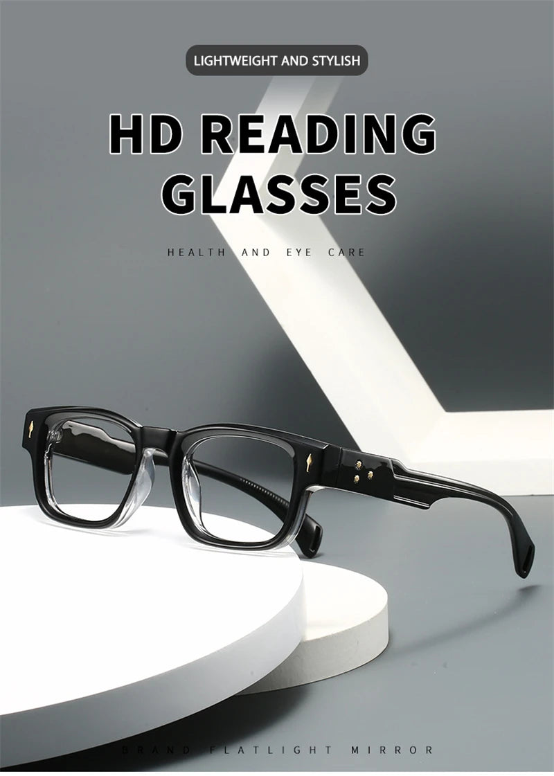 Men Square Anti Blue Light Computer Reading Glasses Frame Elderly Presbyopia Eyeglasses Spectacles +0.5+0.75+1.25+1.75+2.25+2.75