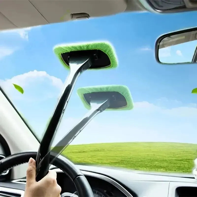 Eliteridegear windshield wash tool window cleaning brush kit with long handle for car interior and exterior cleaning.