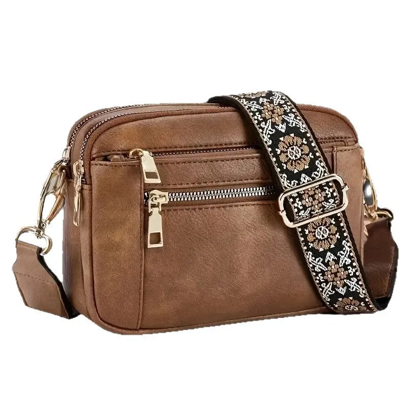 Retro Classic Women’s Crossbody Square Shoulder Bag by Adistore, with a stylish square design and adjustable strap.
