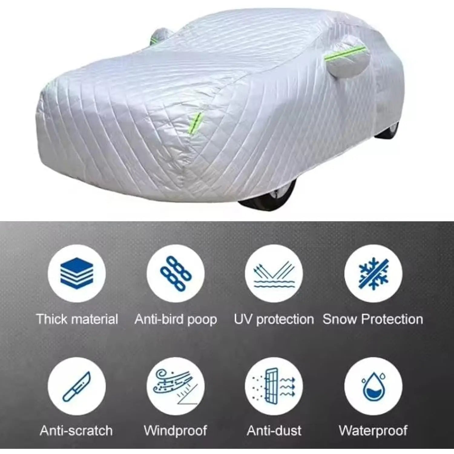 Eliteridegear hail protector car cover, waterproof and breathable, full set designed to shield vehicles from hail damage.