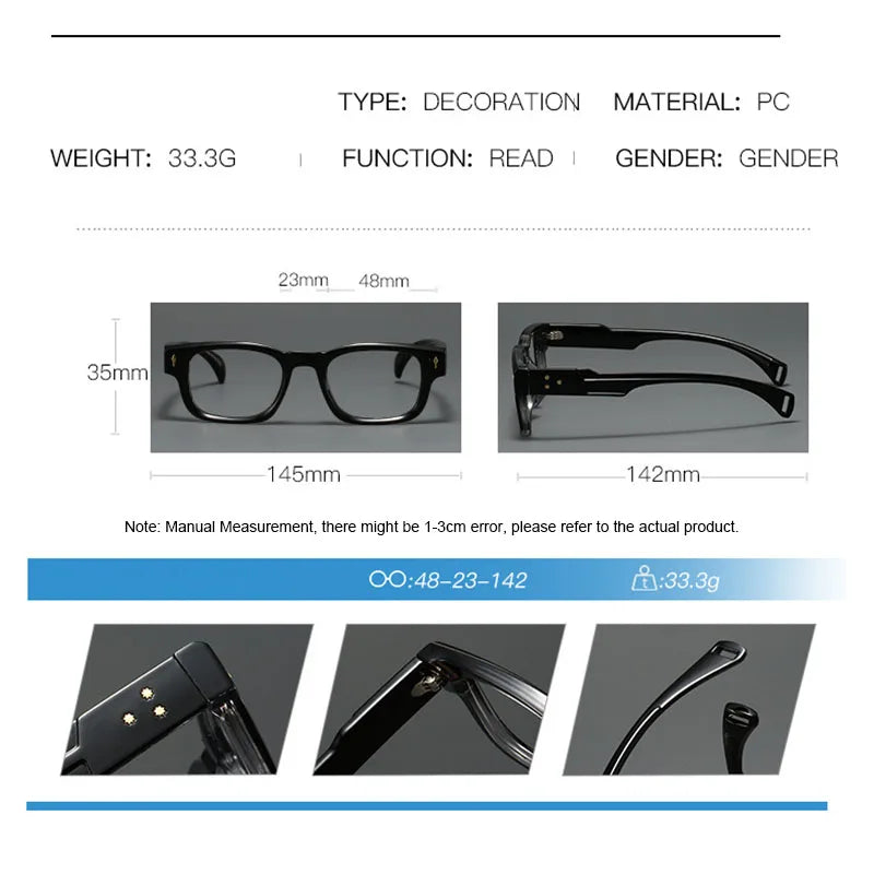 Men Square Anti Blue Light Computer Reading Glasses Frame Elderly Presbyopia Eyeglasses Spectacles +0.5+0.75+1.25+1.75+2.25+2.75