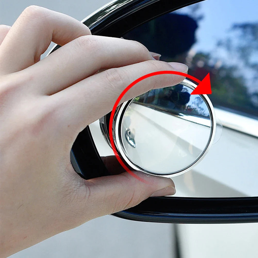 Eliteridegear 2-pack round car blind spot rear view mirrors with wide angle and 360° rotation for better visibility.