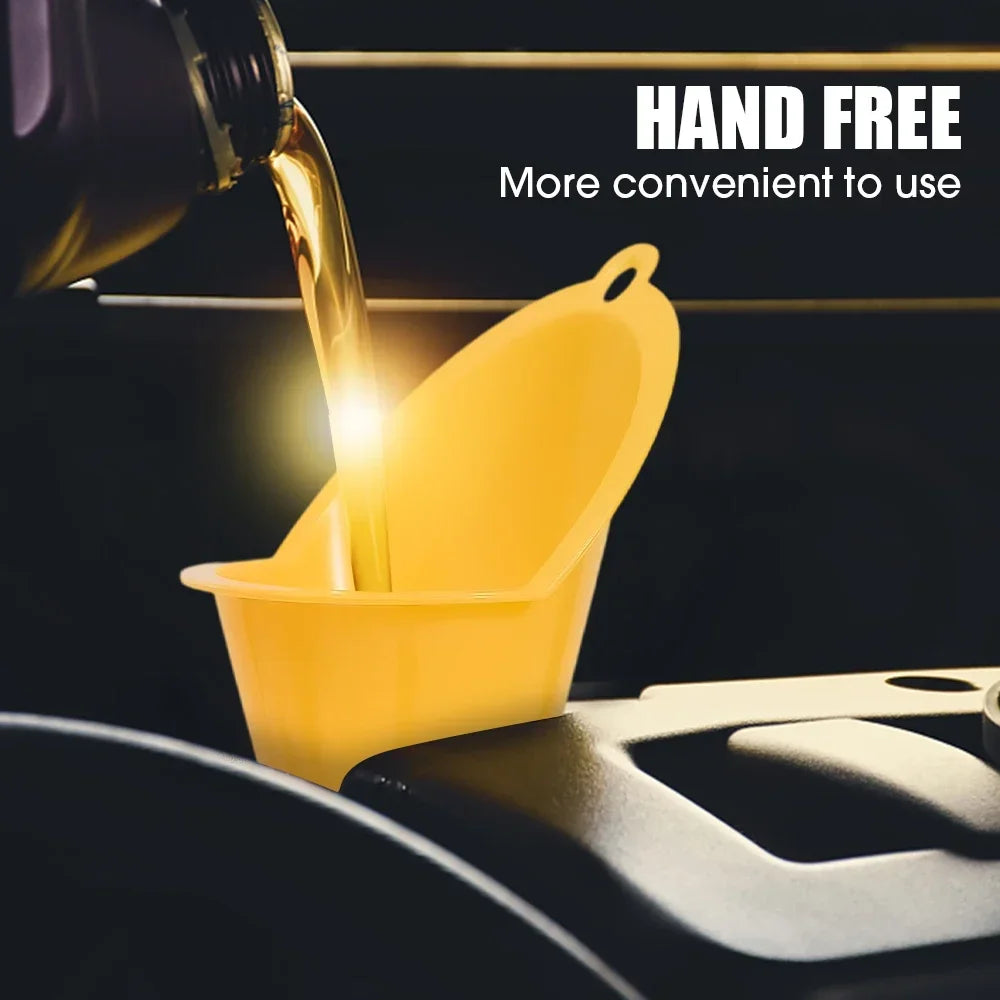 Eliteridegear car long stem plastic fuel funnel with anti-splash design for gasoline and oil refueling, motorcycle and auto accessory tool