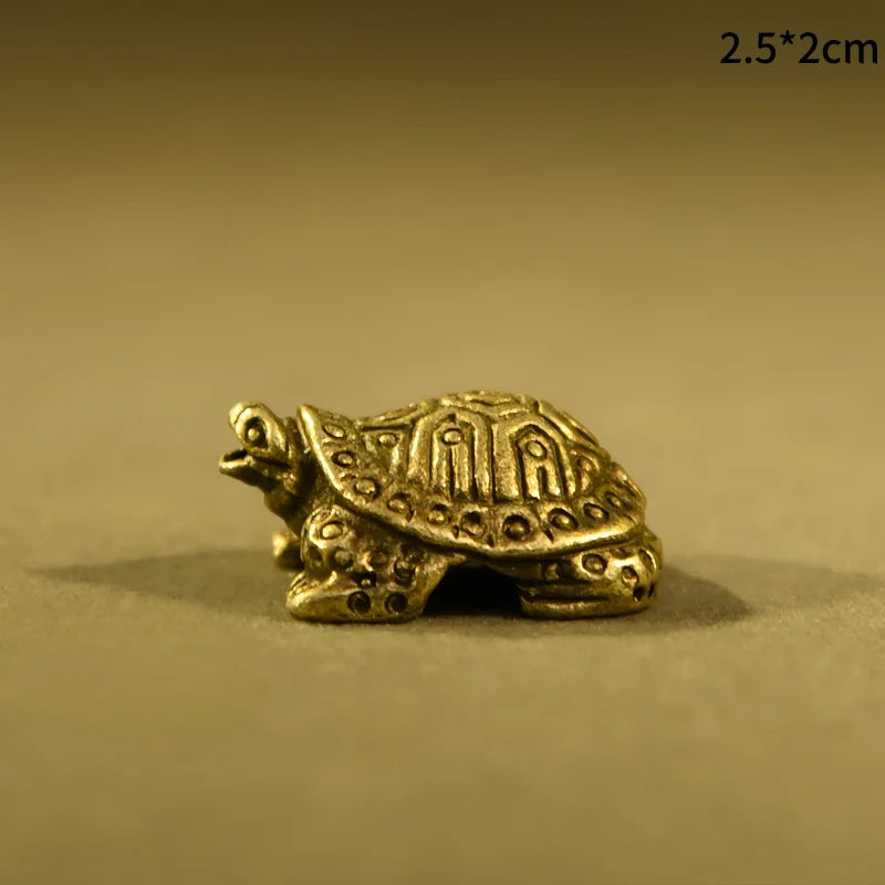 Choice Copper Turtle Statue Vintage Brass Desktop Feng Shui
