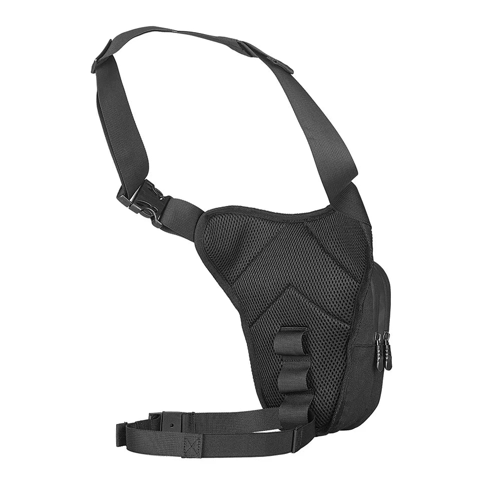 Eliteridegear motorcycle leg bag with hard shell EVA design, side pouch, suitable for outdoor riding and casual use, fits phone and essentials.