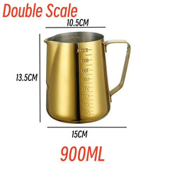 Stainless Steel Coffee Frothing Pitcher – 900ML Milk Steaming Jug