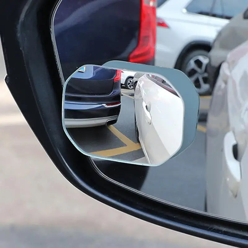 High-definition convex side glass for car blindspot elimination by Eliteridegear, providing a wide-angle 360-degree rearview view.