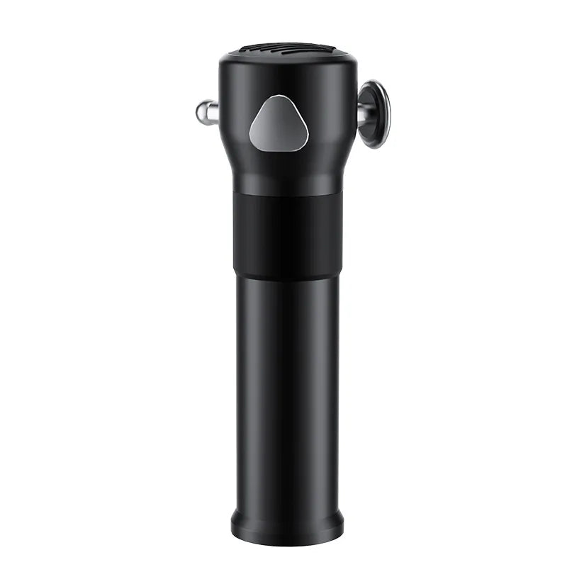 Adistore BOOSTER M2-12V massage gun with LCD display, deep muscle massager for relief and recovery, black and silver design.