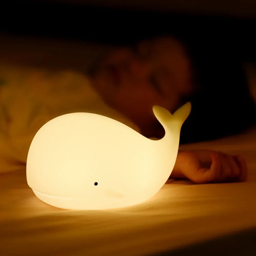 Cute bunny cartoon night light from shopxpress.uk with USB recharge and touch dimming, ideal children's bedside sleep gift.