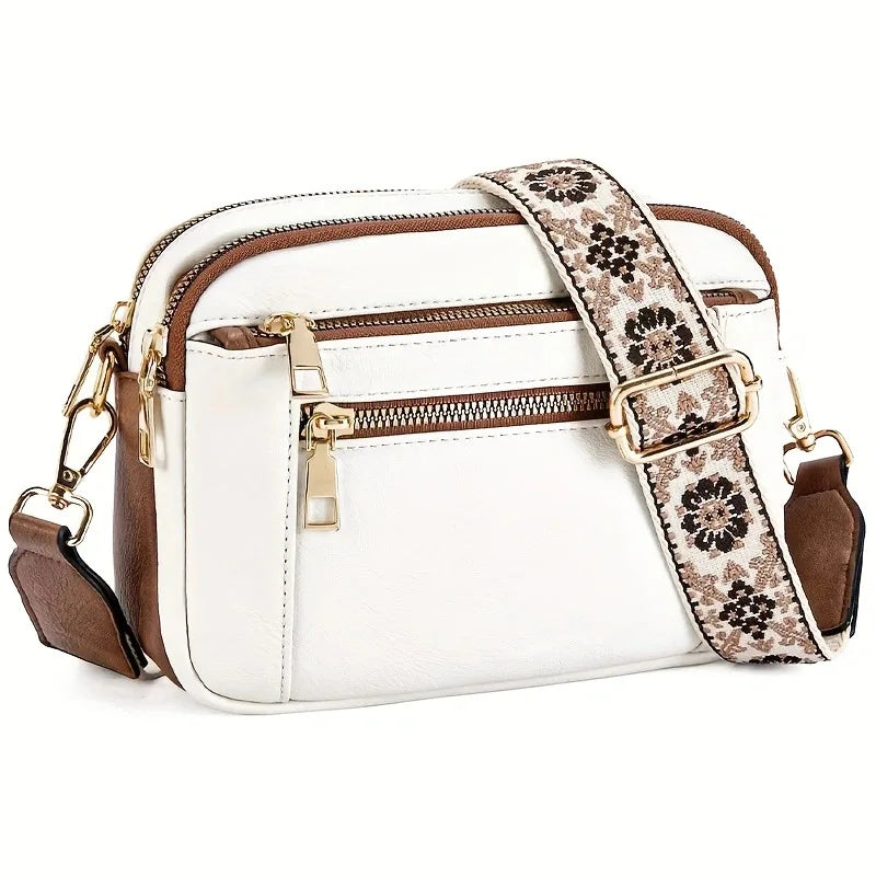 Retro classic women's crossbody shoulder bag by Adistore, square shape with stylish design and adjustable strap.
