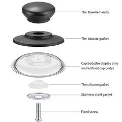 CIQChoice Glass Lid Knob Cap Universal Replacement Handle For Home Cooks Cookware Easy Install Heat Resistant