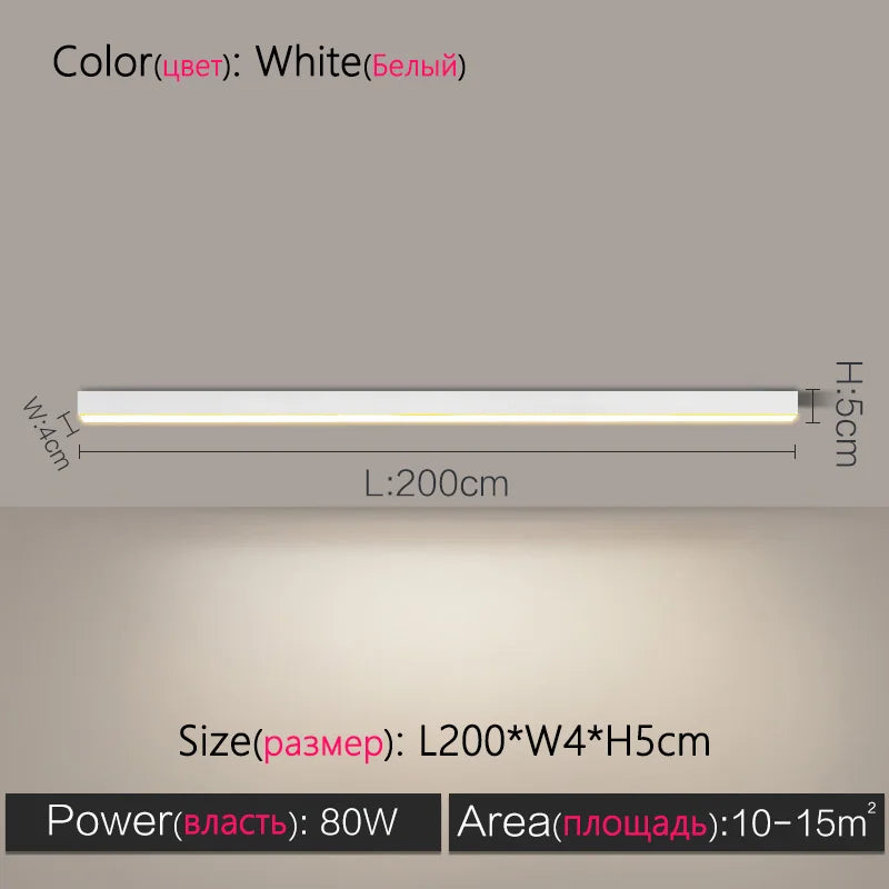 TES Long Strip Ceiling Light Office Surface Mounted LED