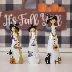 Hign-concerned Halloween Witch Figurines Resin Cute Decor