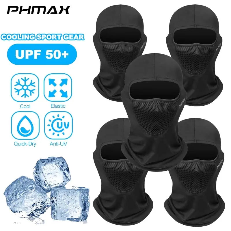 Eliteridegear PHMAX motorcycle riding mask with wind protection, breathable full face balaclava for warmth and comfort while riding.
