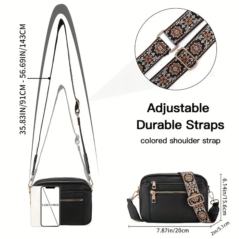 Retro classic women's crossbody shoulder bag by Adistore with a square shape and vintage-inspired design.