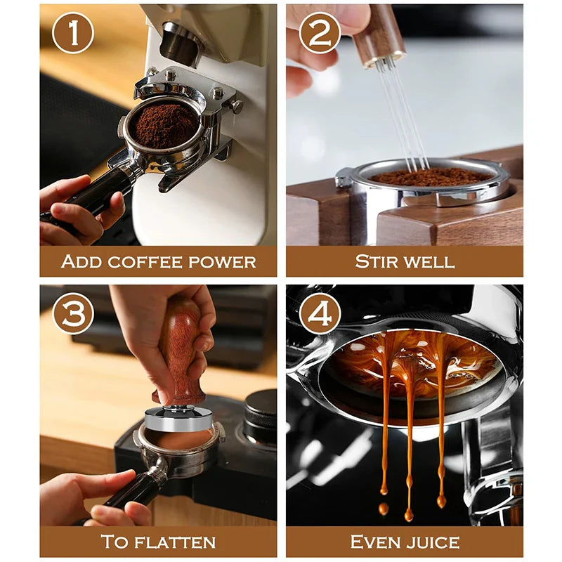 Stainless steel Adistore coffee tamper spring for espresso tamping, with ergonomic handle and precision design.