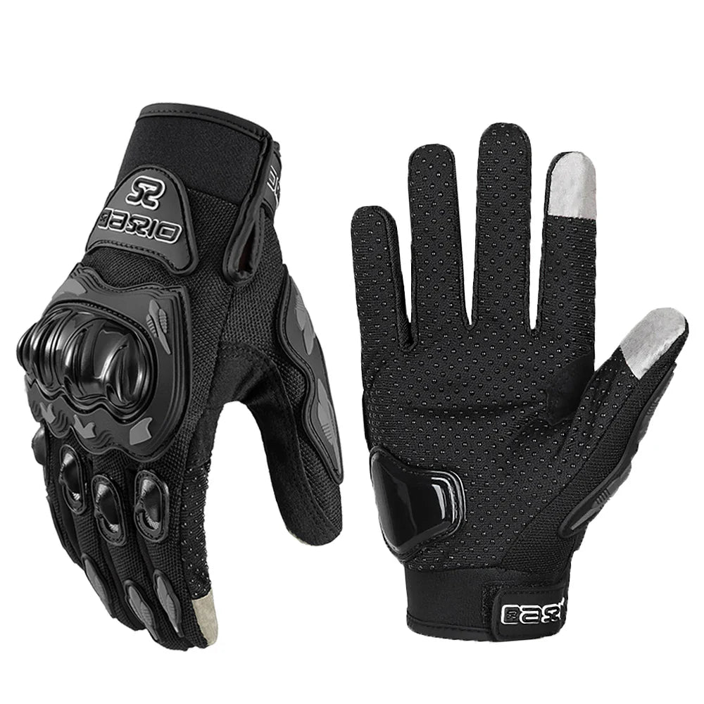 Eliteridegear breathable full finger motorcycle gloves with non-slip, wear-resistant design and touch screen compatibility for bikers