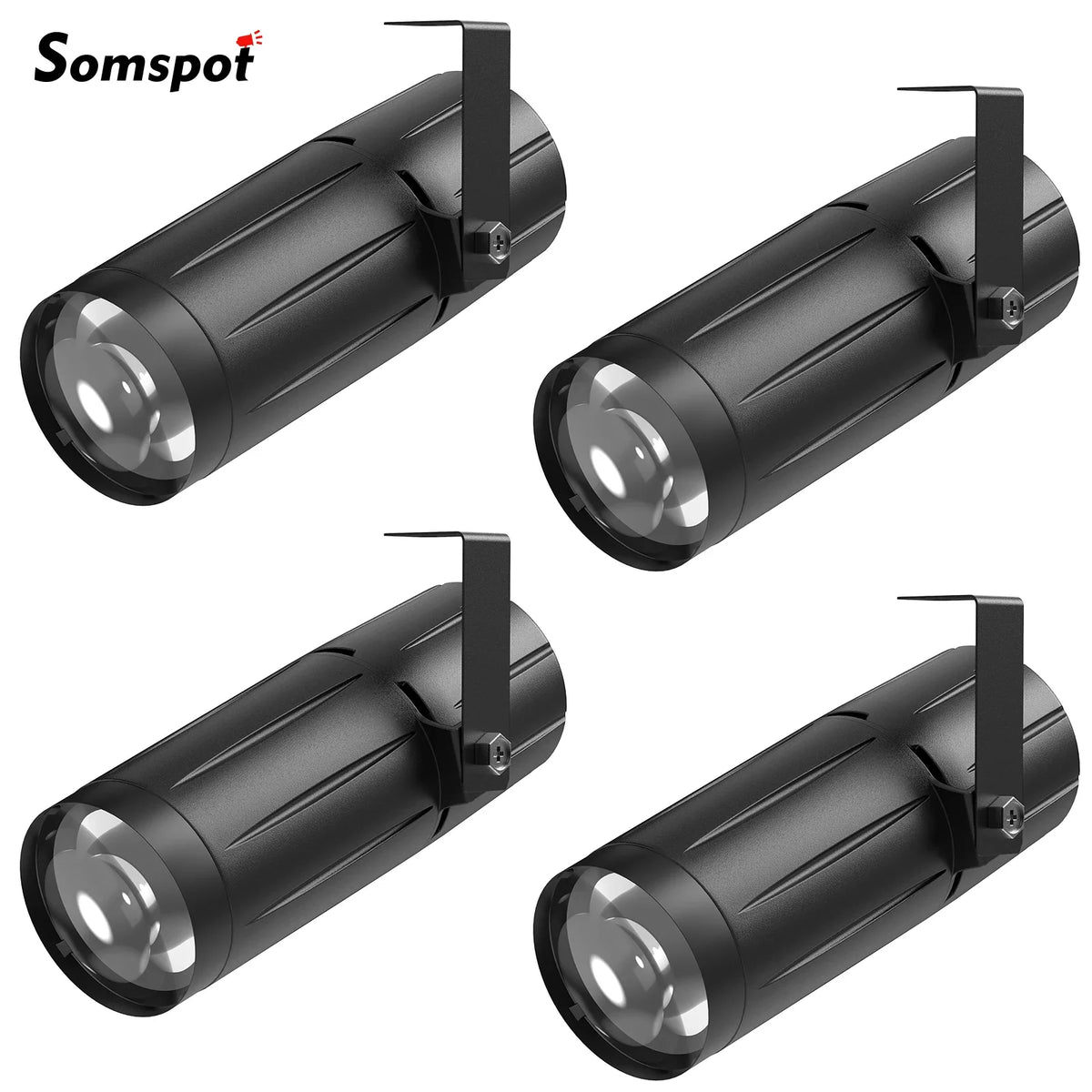 Somspot White LED Pinspot Lights 4 Pack For DJ Bar Club
