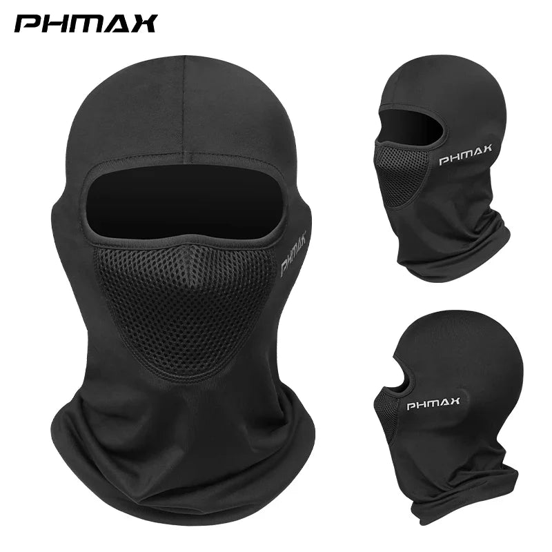 Eliteridegear PHMAX motorcycle riding mask with full face coverage, breathable windproof material, and warm balaclava for bikers.