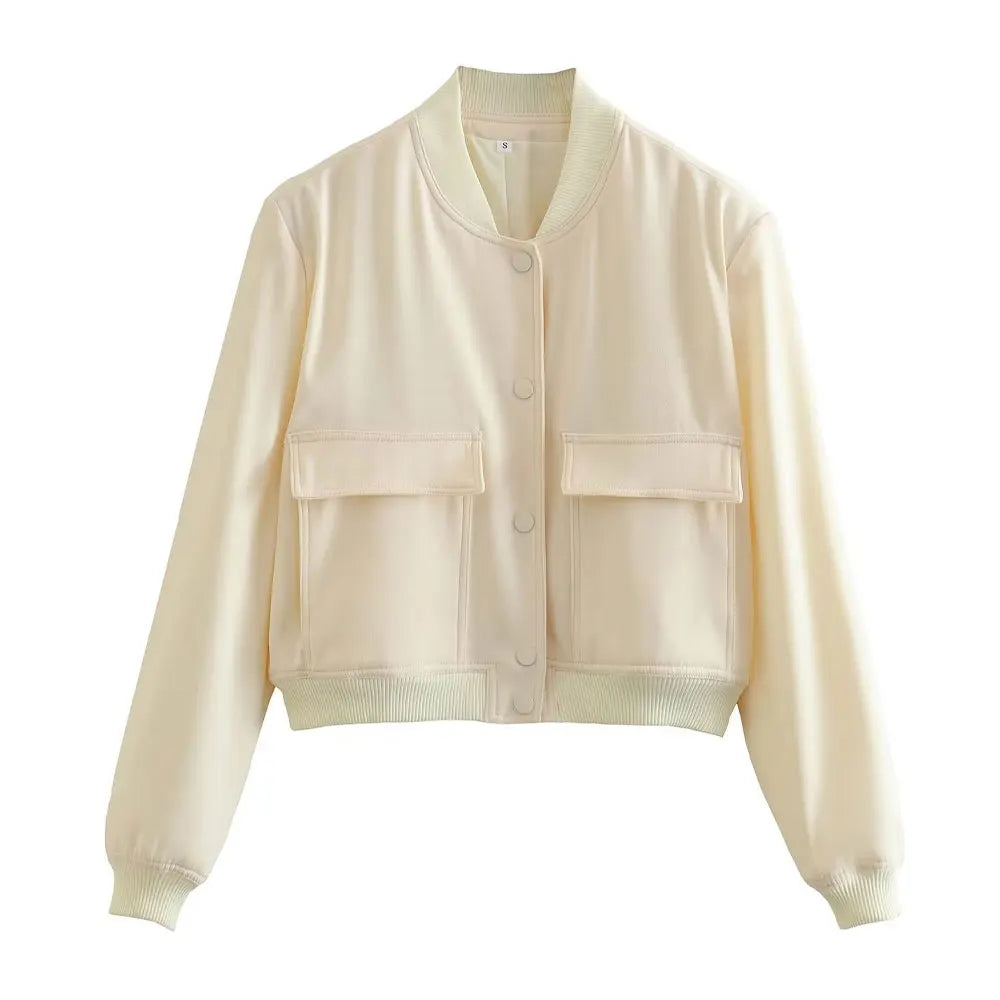 Adistore SLTNX TRAF women's bomber jacket with long sleeves and pockets, stylish ladies jacket in a modern design.