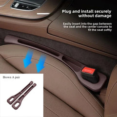 Eliteridegear car seat gap plug and anti-leak strip in black, designed to fill gaps and prevent leaks between car seats and consoles.